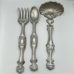 Vintage Ornate Arnel Oversize Ladle Spoon Fork Wall Decor Clam 1976